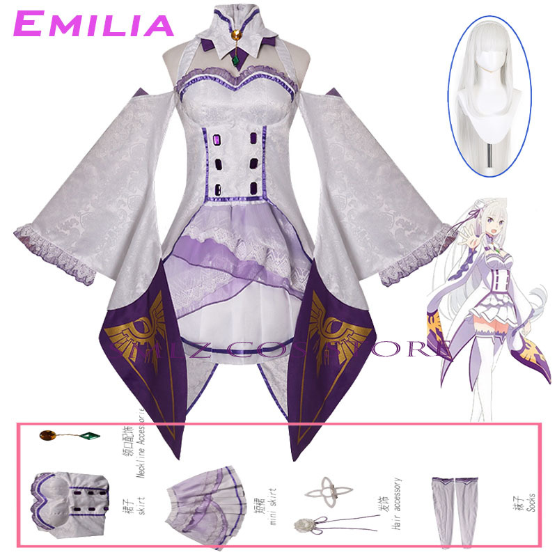 Anime Zero Cosplay - Emilia Cosplay Anime Re Zero Kara