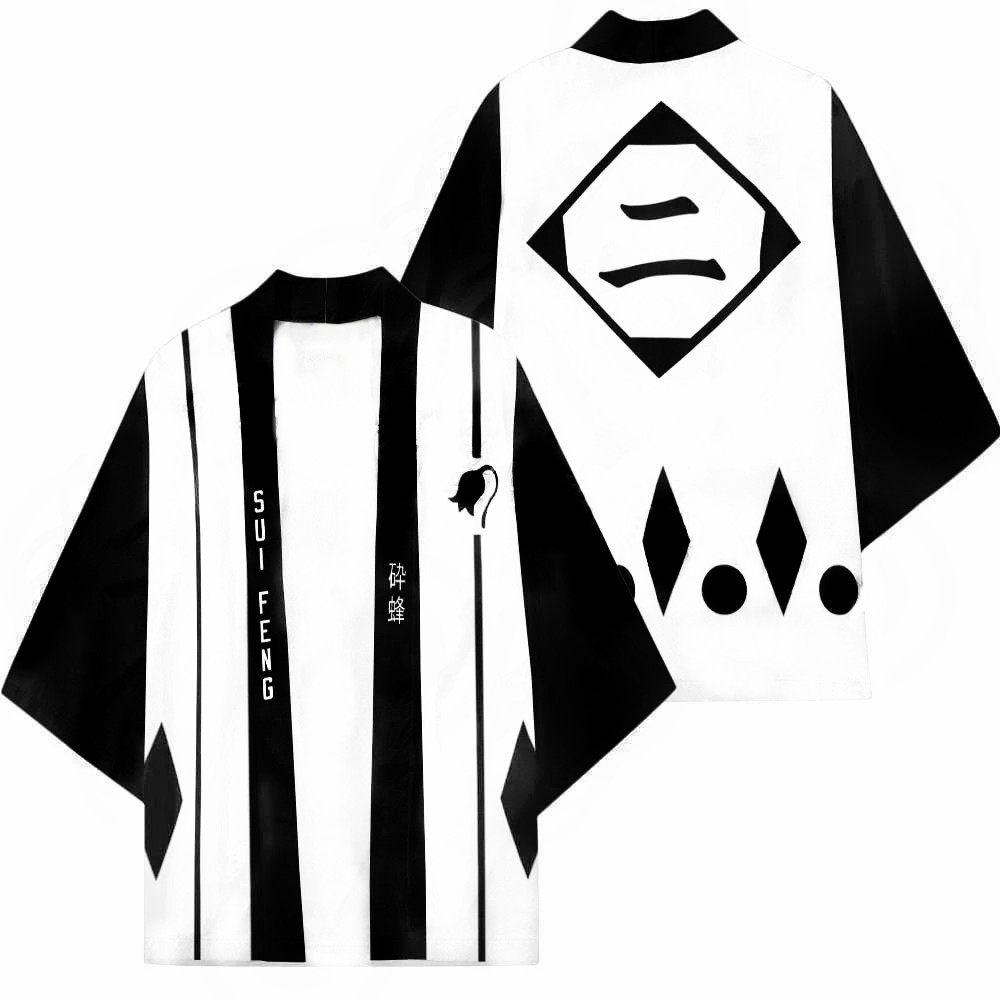 Print Japanese Harajuku Kimono - Bleach Captain Coat 评论和价格