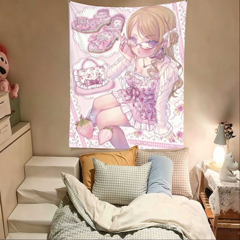 VIKAMA Pink Anime Girl Tapestr - Anime Cosplay Girl Photo 评论和价格