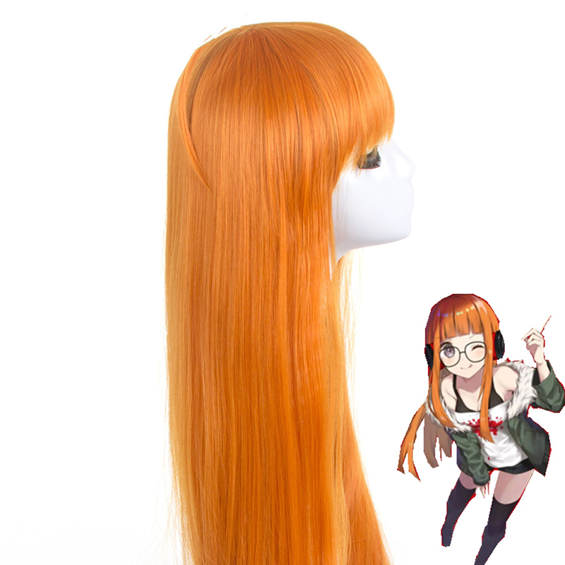 Orange Long Straight Human Hai - Anime Cosplay Easy 评论和价格