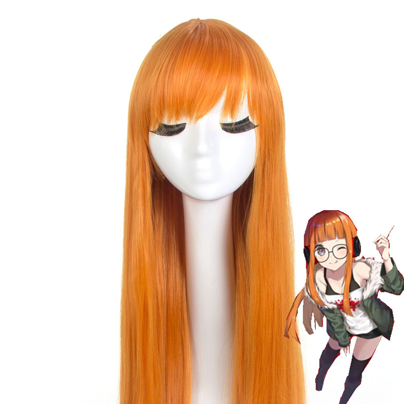Orange Long Straight Human Hai - Anime Cosplay Easy 评论和价格