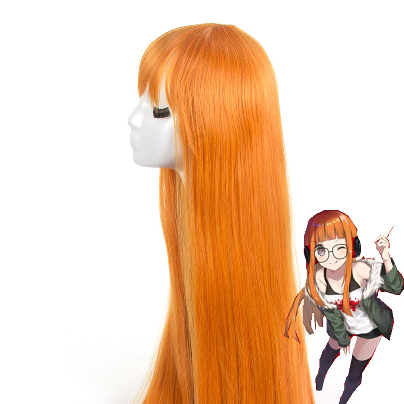 Orange Long Straight Human Hai - Anime Cosplay Easy 评论和价格