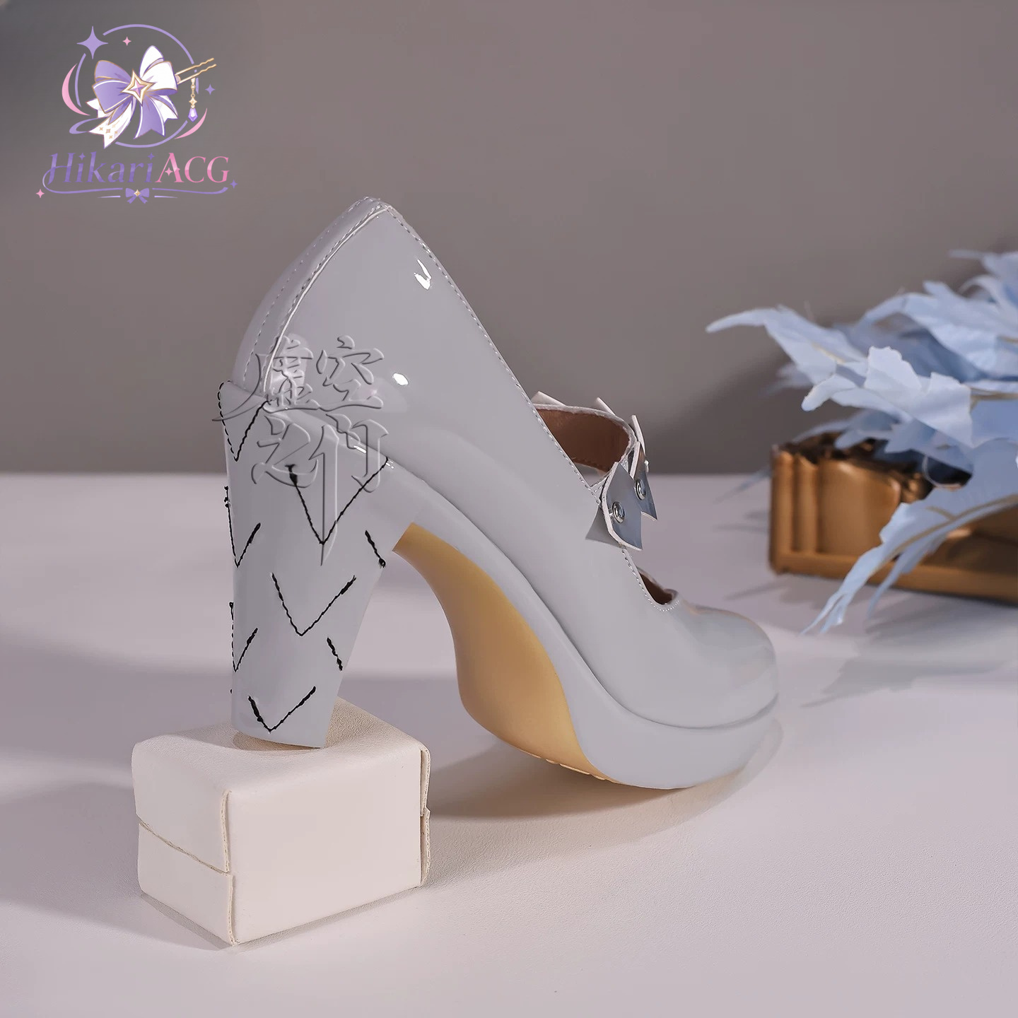Silver White High Heels Zenles - Cosplay Anime Shoes 评论和价格