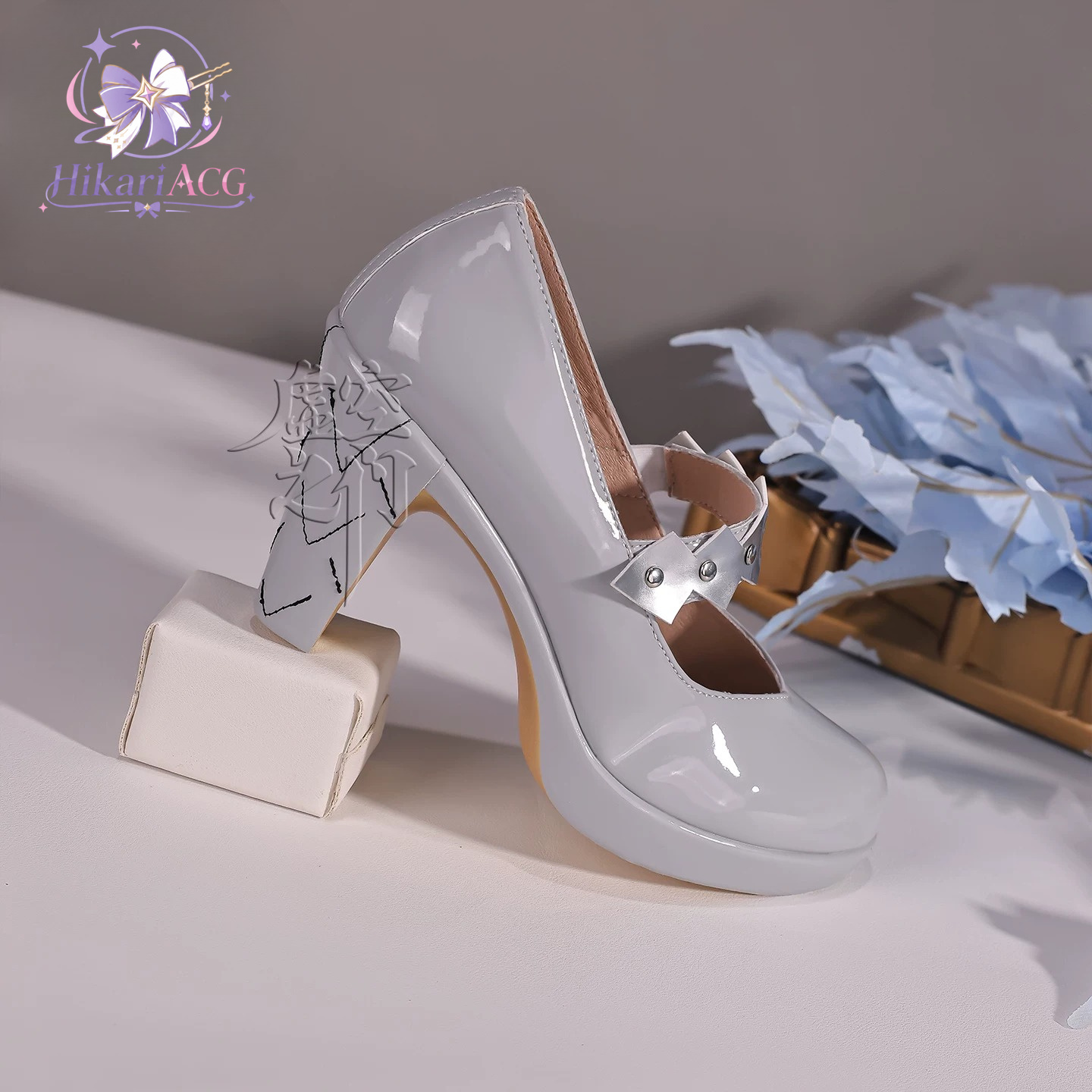 Silver White High Heels Zenles - Cosplay Anime Shoes 评论和价格