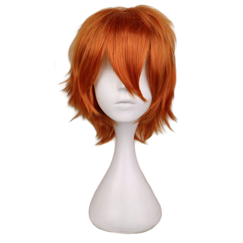 Short Orange Wig for Men Women - Anime Cosplay Orange Hair 评论和价格
