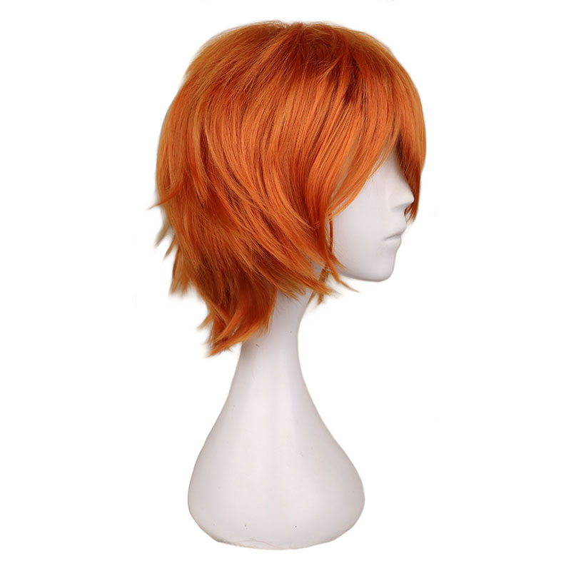Short Orange Wig for Men Women - Anime Cosplay Orange Hair 评论和价格