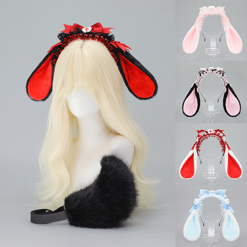 Lolita Rabbit Ear Headband Wom - Anime Cosplay Girl Photo 评论和价格