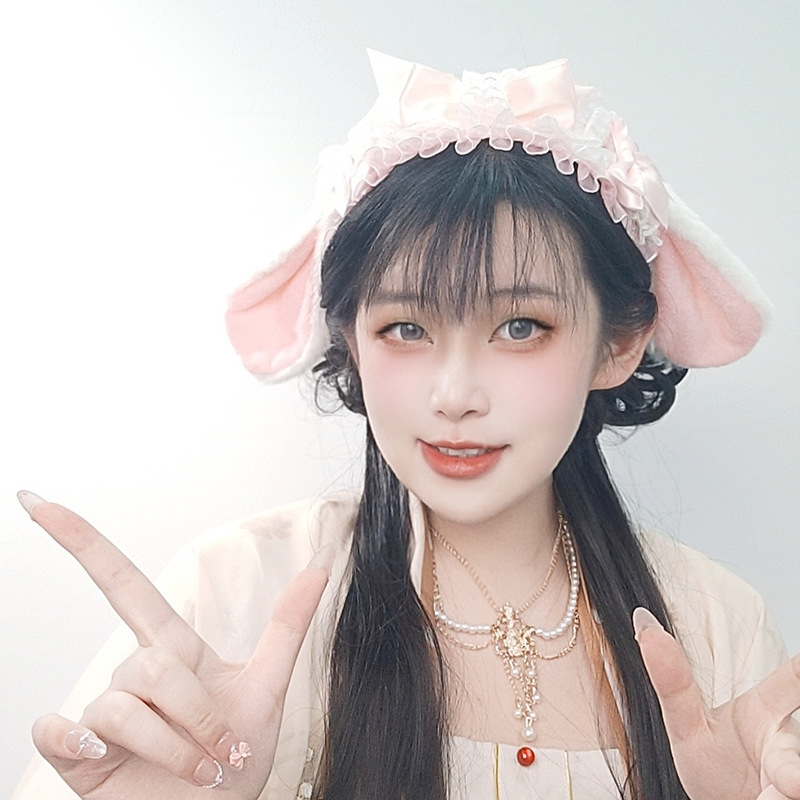 Lolita Rabbit Ear Headband Wom - Anime Cosplay Girl Photo 评论和价格